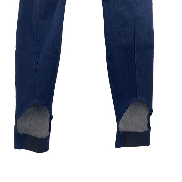 Zara Sz 10 Stirrup Jeggings Dark Wash Pull On Jean Leggings Side Zip Stretch NWT - Picture 7 of 14